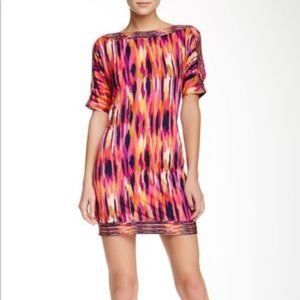 Trina Turk Corsica Cold Shoulder Colorful Dress